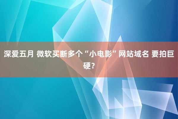 深爱五月 微软买断多个“小电影”网站域名 要拍巨硬？