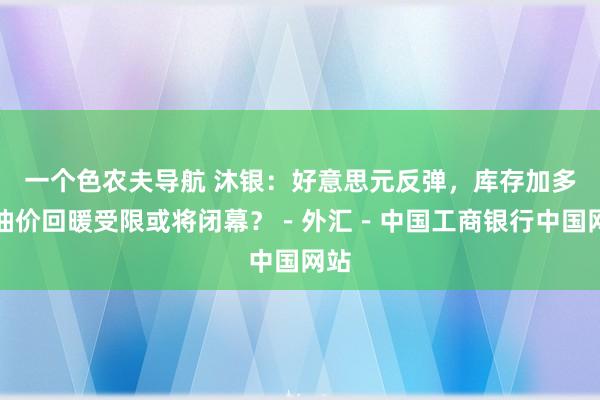 一个色农夫导航 沐银：好意思元反弹，库存加多，油价回暖受限或将闭幕？－外汇－中国工商银行中国网站